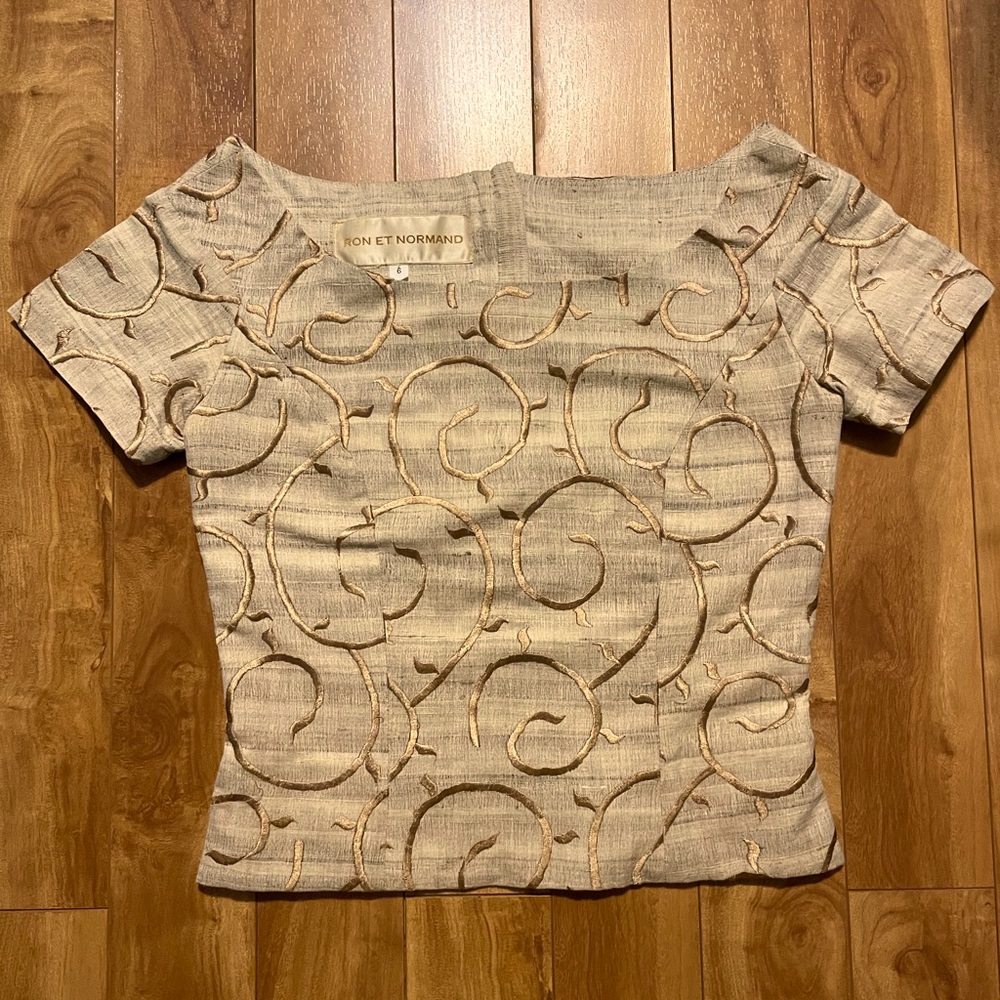 Stylish silk top by Ron and Normand